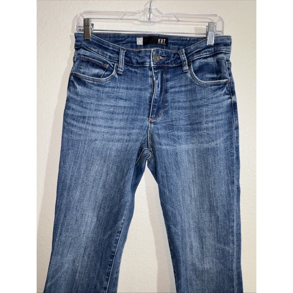 Kut From The Kloth Jeans Womens 6L Mid Rise Reese Straight Leg Stretch Boho Cute
